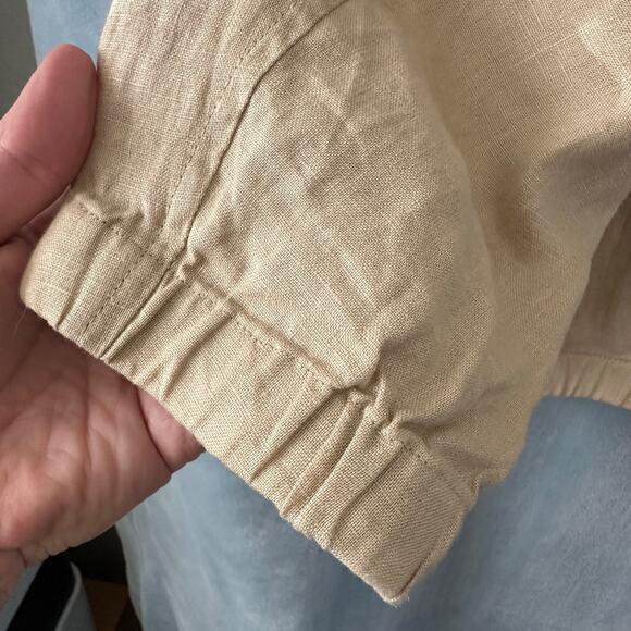 club room men’s linen zip front bomber jacket xl beige casual lightweight summer - Picture 4 of 11